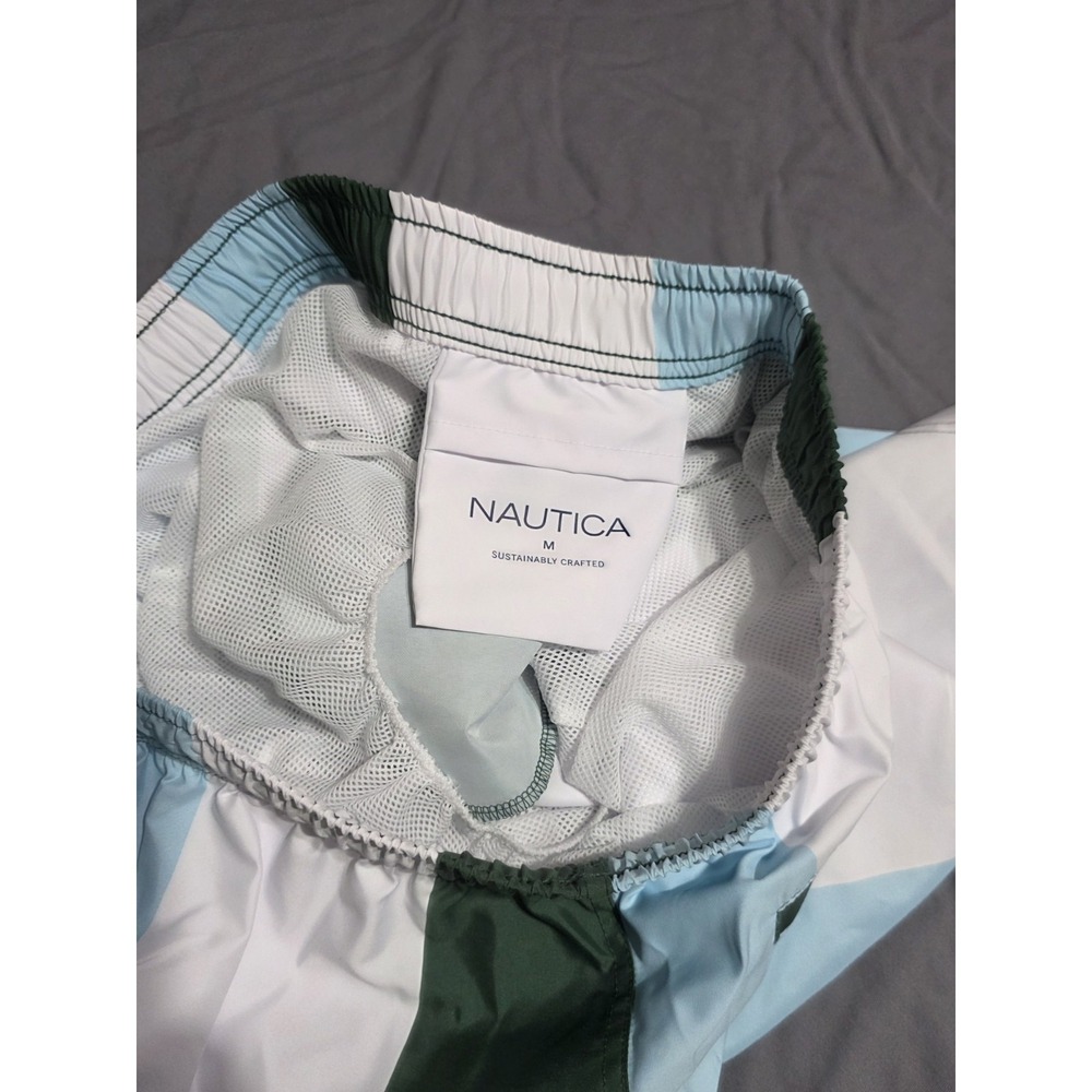 Nautica Men's Swim Shorts Mesh Lined Drawstring Pockets Striped M - Picture 4 of 5